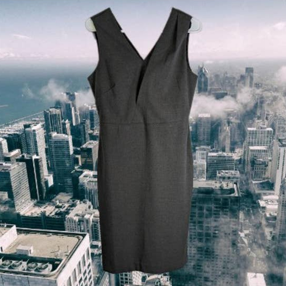 Banana Republic sz 4 lined polyester blend sleeveless gray dress. Fall/winter
